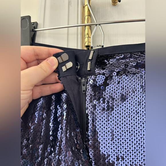 Sass & Bide Navy Blue Heavy Weight Sequin Pants - Picture 3 of 8